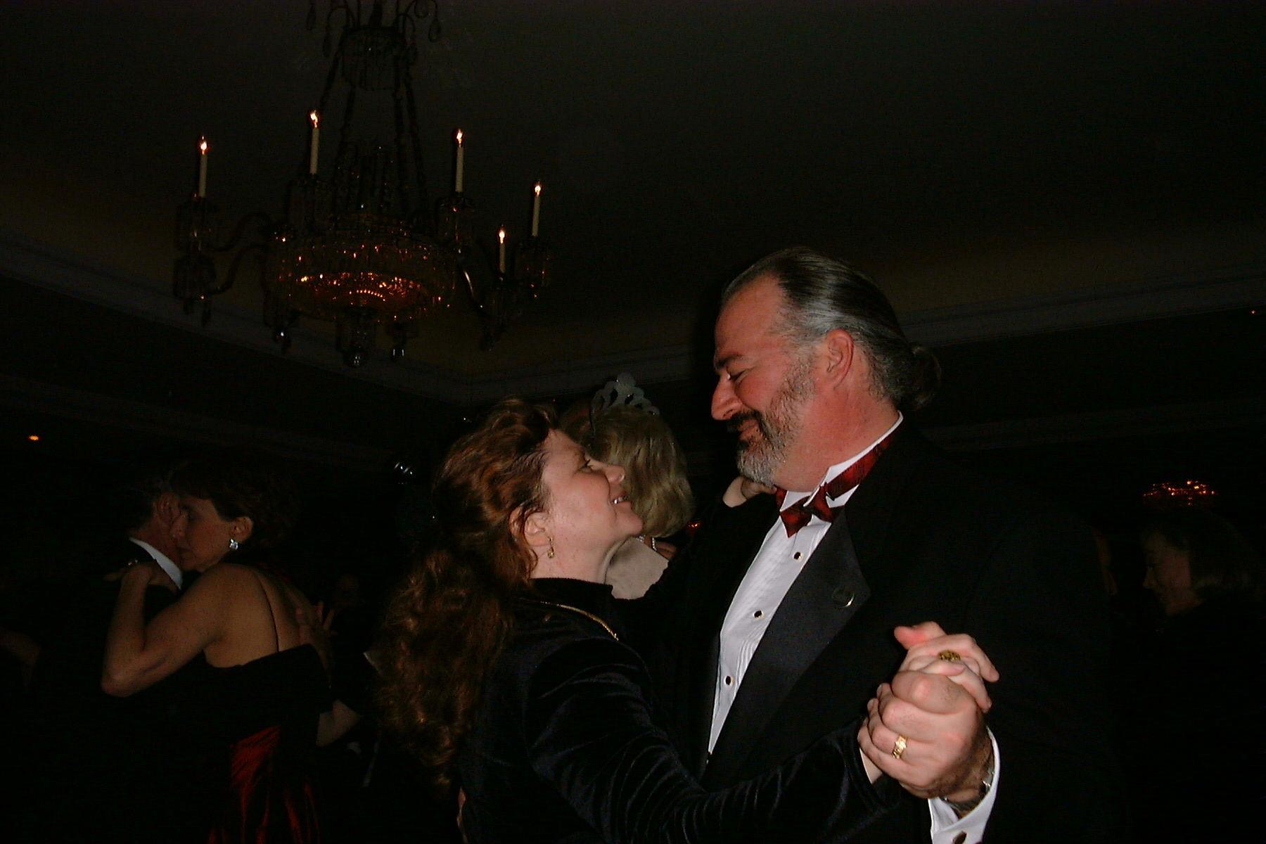 Steve and Linda dancing at the formal New Year’s Eve gala